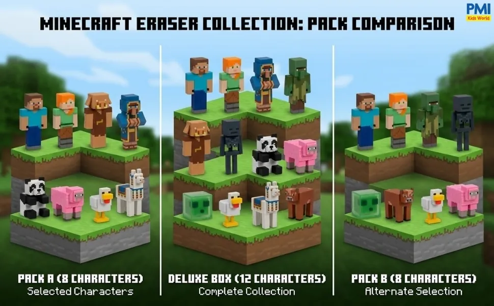 Minecraft 3D Erasers Series 2 – 12-Pack Deluxe Box