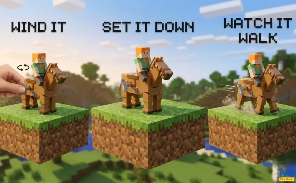 Minecraft Wind-Up Toy – 2-Pack – Alex & Horse