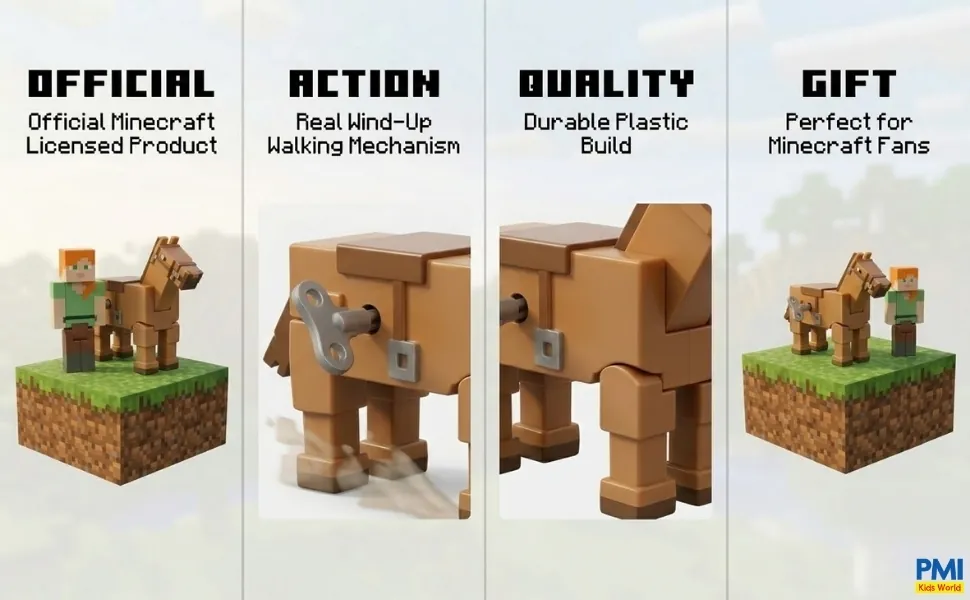 Minecraft Wind-Up Toy – 2-Pack – Alex & Horse