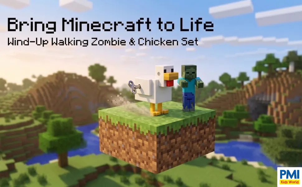 Minecraft Wind-Up Toy – 2-Pack – Zombie & Chicken