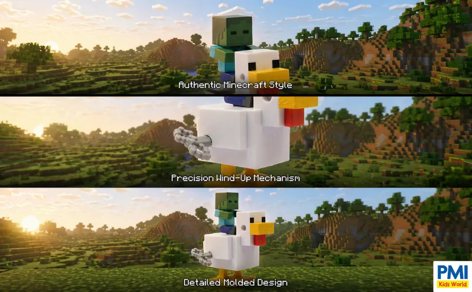 Minecraft Wind-Up Toy – 2-Pack – Zombie & Chicken