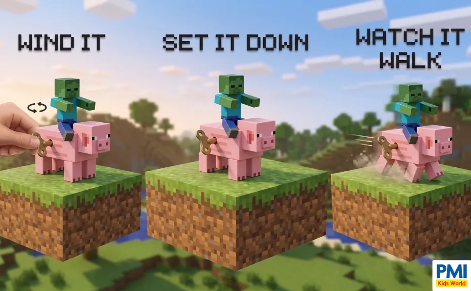 Minecraft Wind-Up Toy – 2-Pack – Zombie & Pig