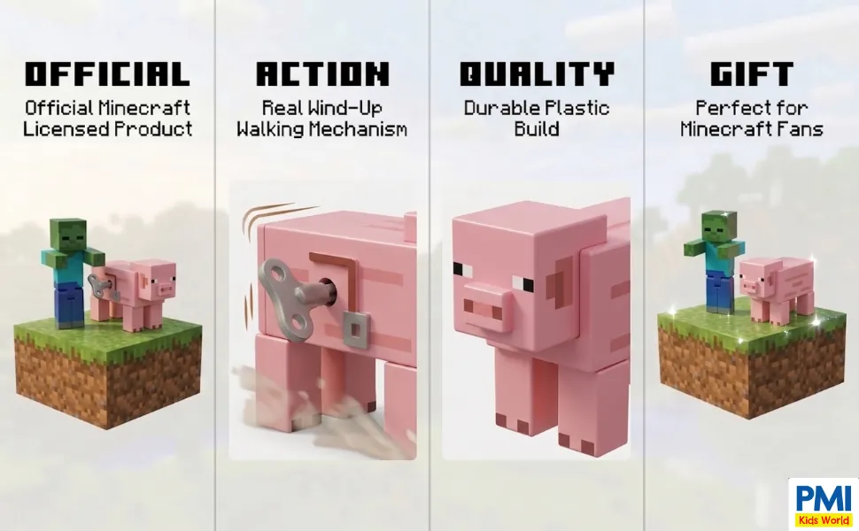 Minecraft Wind-Up Toy – 2-Pack – Zombie & Pig